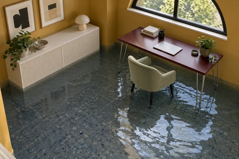 Water Extraction Near McCormick Park — standing water in a residential room