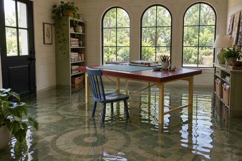 Water Extraction Near Wilshire Park — standing water in a residential room